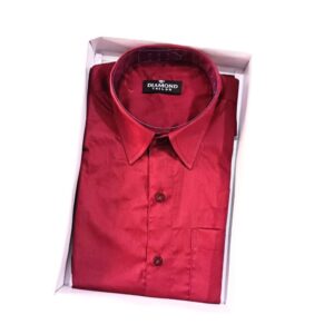 diamond tailor Men Spread-Collar Regular Fit Shirt maroon